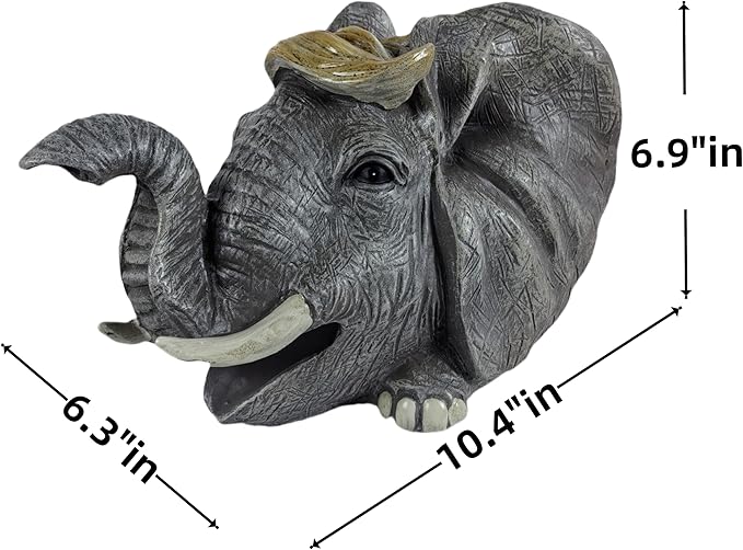 coolboy Elephant Statue Gutter Downspout Extension Decorative,Animal Garden Statue Outdoor Decor,3"×4" Rain Gutter Downspout Splash Block,Rain Downspout Diverter