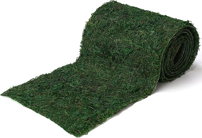 Byher Dried Moss Table Runner for Party Garden Decoration , Dark Green (14cm X 130cm ( 5.5" x 51" ))