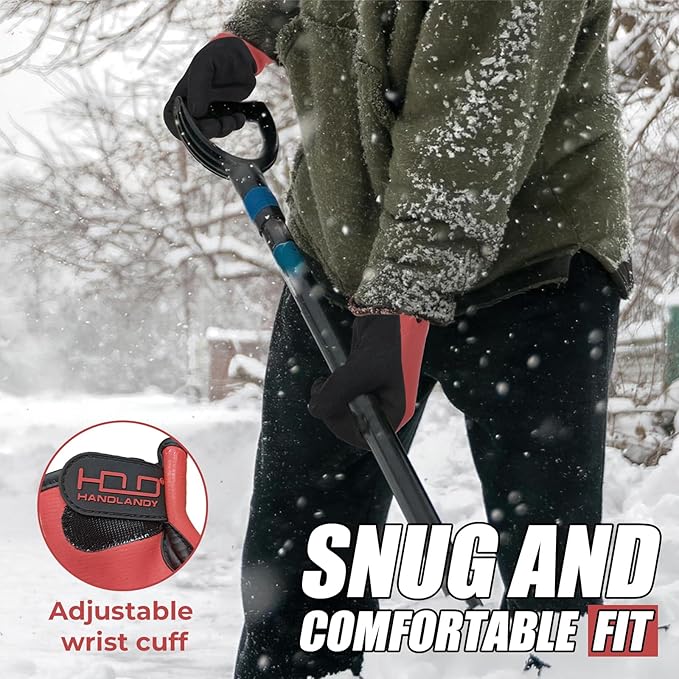 HANDLANDY Waterproof Work Gloves for Cold Weather, Insulated Winter Freezer Work Gloves with Grip for Men & Women