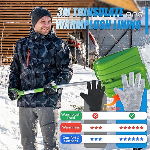 HANDLANDY Waterproof Insulated Work Gloves, 3M Thinsulate Thermal Winter Gloves for Men Women Touch Screen, Warm Ski Snowboard Cold Weather Gloves (2XL, Blue)