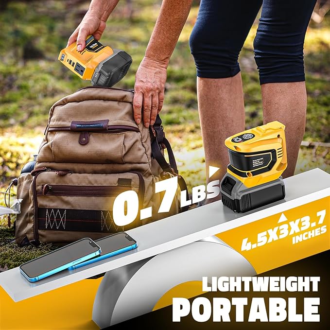 Real 200W Power Inverter Compatible with Dewalt 20V, VoLtTech Battery Inverter 20V to 110V-120V, Phone Charger USB Charger Adapter Power Adapter with 2 USB Ports & 1 Type-C & 1 AC Outlet (No Battery)