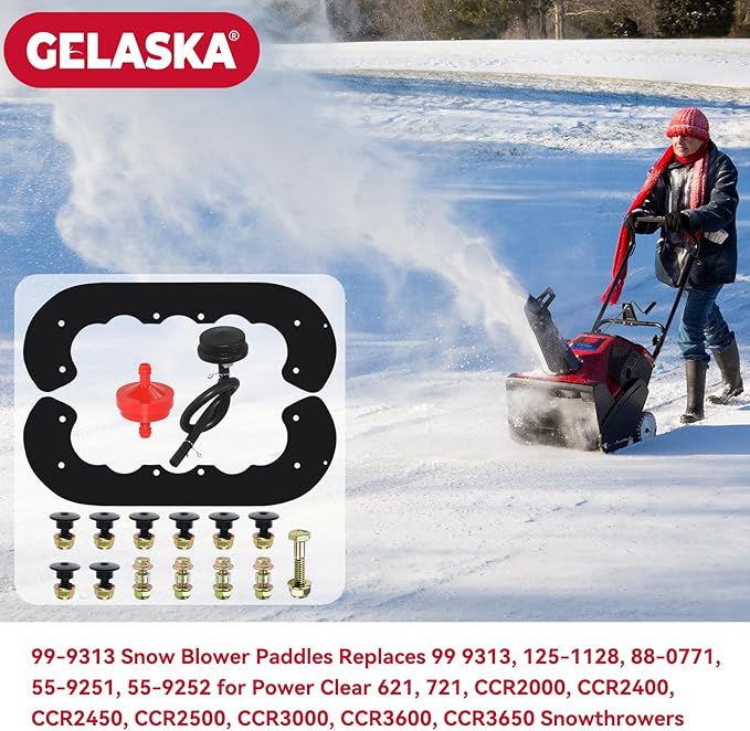 GELASKA 99-9313 Snow Blower Paddles Replaces Toro 99-9313 Kit, 125-1128, 55-9250, 55-9251, 88-0771 for Toro Power Clear 210, 621R, 721E, 721R, CCR2000, CCR2400, CCR2450, CCR3000, CCR3650 Snowthrowers