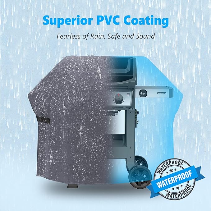 Grill Cover 50 Inch - Superior BBQ Cover for Weber Spirit Grill - 600D Outdoor Grill Cover for Weber Spirit 2 - Barbecue Cover Heavy Duty Waterproof Fit Weber Spirits ii 200 and Spirit 300