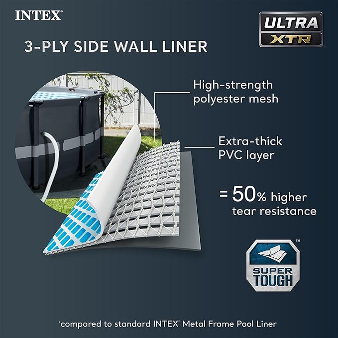 INTEX 26329EH Ultra XTR Deluxe Above Ground Swimming Pool Set: 18ft x 52in – Includes 2100 GPH Cartridge Sand Filter Pump – SuperTough Puncture Resistant – Rust Resistant – Easy to Assemble