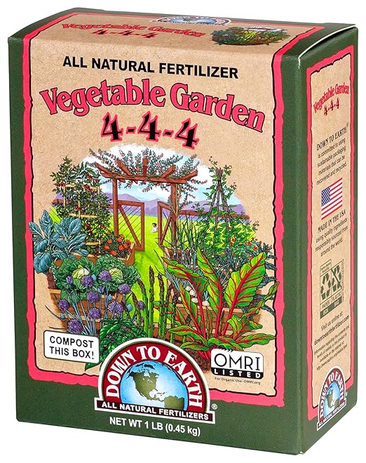 Down to Earth Organic Vegetable Garden Fertilizer 4-4-4, 1lb