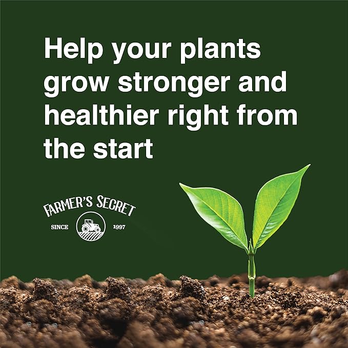 Farmer’s Secret Soil Revitalizer (8oz) - Organic (OMRI Listed) Soil Health Booster - Liquid Compost Soil Amendment - Activated Humic Acid - Liquid Compost Soil Amendment