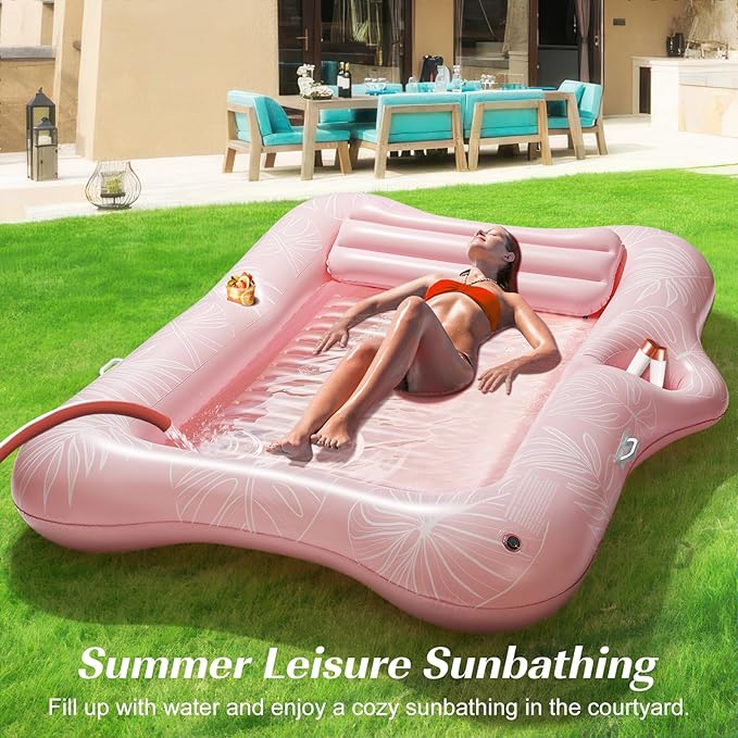 HeySplash Pool Lounger Float for Adult, Inflatable Pool Floats Bed Cooling Contour Lounger Rafts, Water Rafts for Lake, Outdoor Beach Pool Party