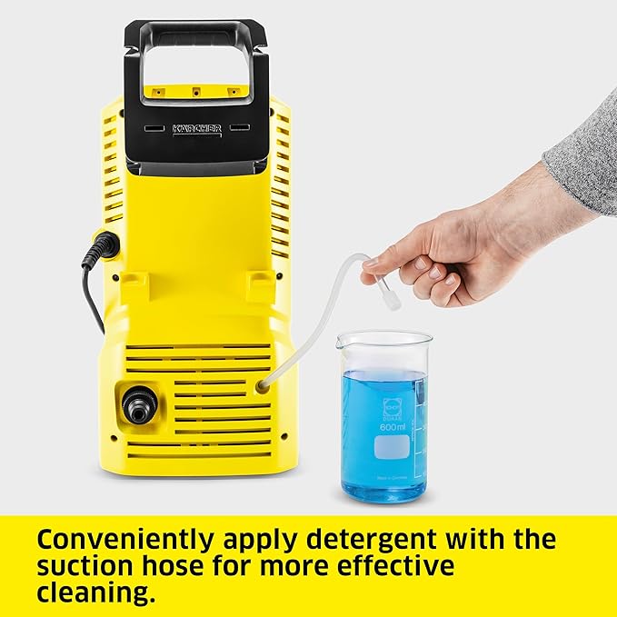 Kärcher Pressure Washer K 1, Max 1.45 GPM, 1700 PSI, Trigger Spray Gun & Vario Power Spray Wand - for Cars, Bikes, Deck, Driveways, Siding, Patios