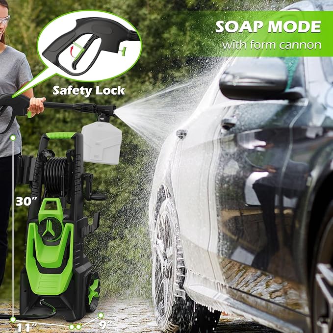 Pressure Washer -5000PSI Power Washer with Foam Cannon 4 Quick Connect Nozzles, High Pressure Cleaning Machine for Driveways/Patios/Cars/Fences/Home Cleaning
