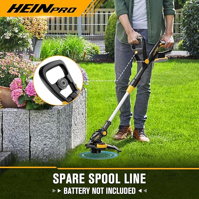 Cordless String Trimmer Compatible with Dewalt 20V MAX Battery, 12-Inch Weed Wacker Cordless Auto Line Feed,Electric Weed Eater Battery Powered Grass Trimmer w/6 Line Spools(Tool Only)