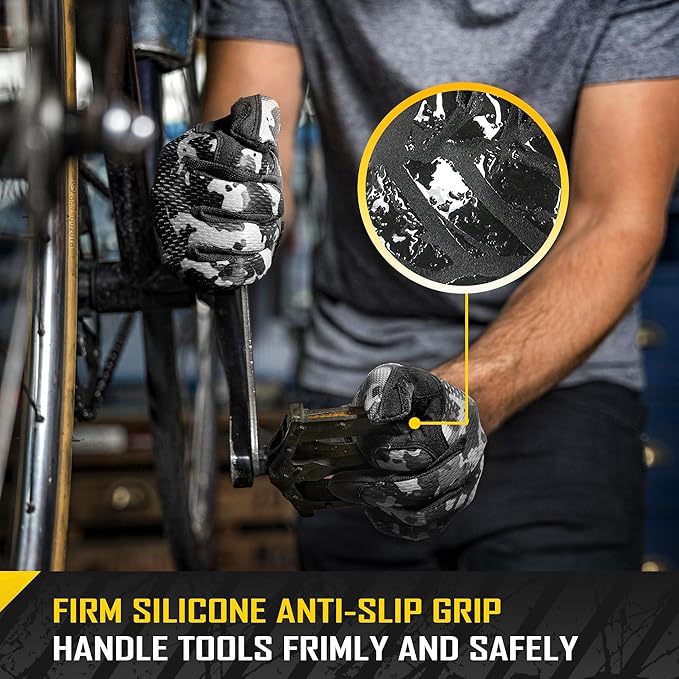 COOLJOB Touchscreen Utility Mechanic Safety Work Gloves For Men with Grip, Breathable, Ultra-Soft, Lightweight，S-XL