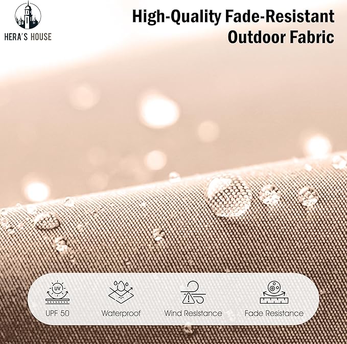 HERA'S HOUSE 10 X 10FT Cantilever Outdoor Patio Umbrella,Large Rectangle Double Top UV Resistance Windproof Umbrella with Heavy Duty 360 Degree Rotation Offset,Aluminum Pole for Garden Pool Backyard, Beige