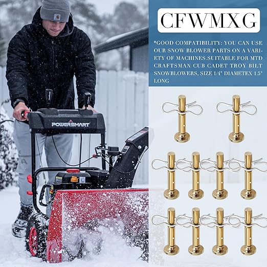 Shear Pins & Cotter Pins for Snowblower - 738-04124 and 714-04040 Replacement MTD Craftsman Cub Cadet Troy Bilt SnowBlowers (10pack)