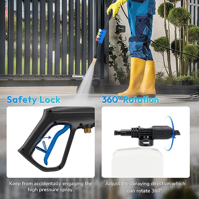 Electric Pressure Washer Compact, 2100 PSI, 2.0 GPM, 23FT Hose, Power Washer for Cars, Driveways, Patios, Patio Furniture & Around Pools, Blue