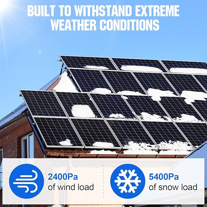 ECO-WORTHY 9.36KWH 2340 48V Solar Power System Kit Off Grid Solar Panel Kit with 5000W 48V All-in-One Off-Grid Charge Inverter and 12pcs 195W Mono Solar Panel and Z Mounting Brackets.Plug and Play