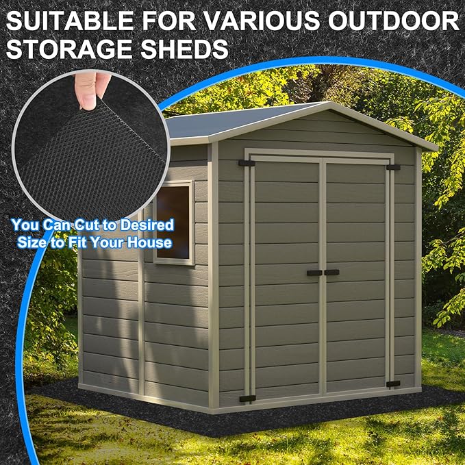 3 mm Thickened Outdoor Storage Shed Mat, 4x6 ft Waterproof Shed Flooring Mat for Patio Furniture Floor Protecting from Wear/Liquid/Dust/Oil, Non-Slip Felt Rubber Rug Pad [Grey]