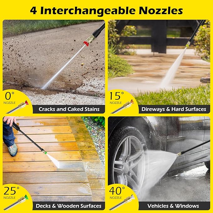 Pressure Washer-5000PSI with 4 Nozzles, 35FT Power Cord, Power Washer Cleaning Machine with Foam Cannon for Cars Fences Driveways Patios Home Cleaning