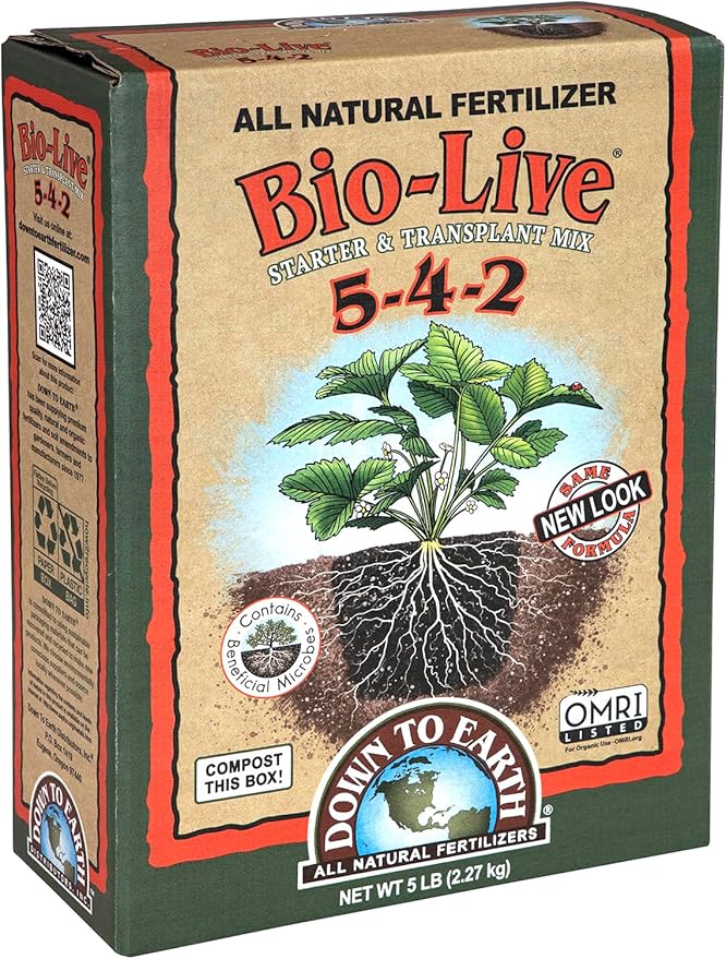Down to Earth Organic Bio-Live Fertilizer Mix 5-4-2, 5 lb