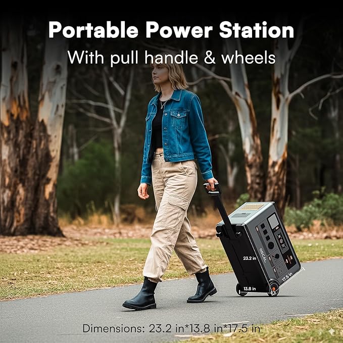 OSCAL 3600Wh Solar Generator PowerMax 3600, Solar Power Station with 4 AC Outlets (6000W Peak), 1.2H Full Charging, APP Control Emergency Power Station for Home, Camping & RVs, Battery Backup
