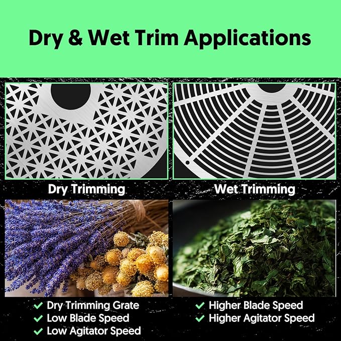 Bud Trimmer 14 inch, Electric Leaf Bowl Trimming Machine, No Plant Damage for Twist Spin Cutting Stripping Leaves, Buds, Flowers, Hydroponic Plants, Weeds, Herb, with Dry Grate