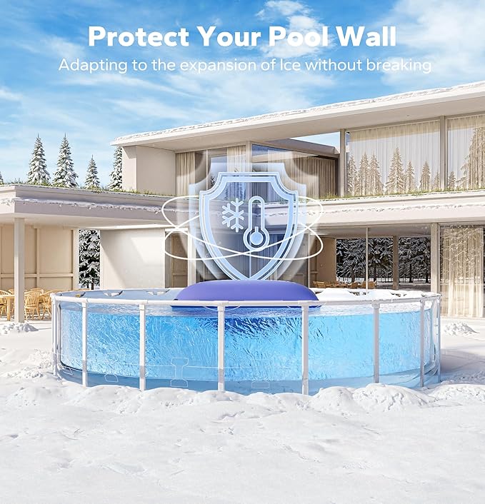 POOLHACKER Pool Pillows for Above Ground Pools, Winterizing Ice Equalizer 0.5mm Ultra Thick Pool Cover Air Pillow for Winter, Pool Closing Kit for Above-Ground Swimming Pool, 50ft Rope Included (4*8)