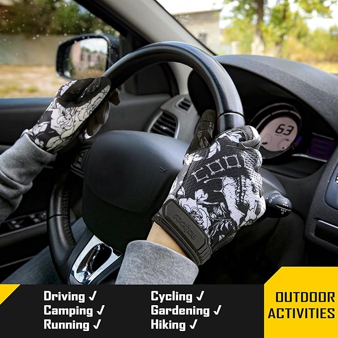 COOLJOB Touchscreen Utility Mechanic Safety Work Gloves For Men with Grip, Breathable, Ultra-Soft, Lightweight，S-XL