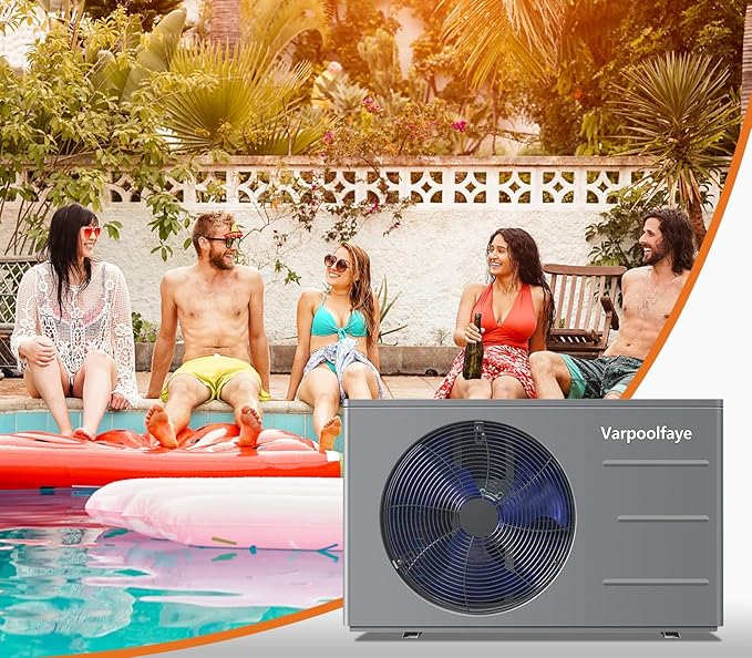 30000 BTU Swimming Pool Heat Pump Pool Heater Above Ground 8000 Gallon Heating Cooling Electric Pool Heater For Inground Pool WiFi Control Schedule 120V