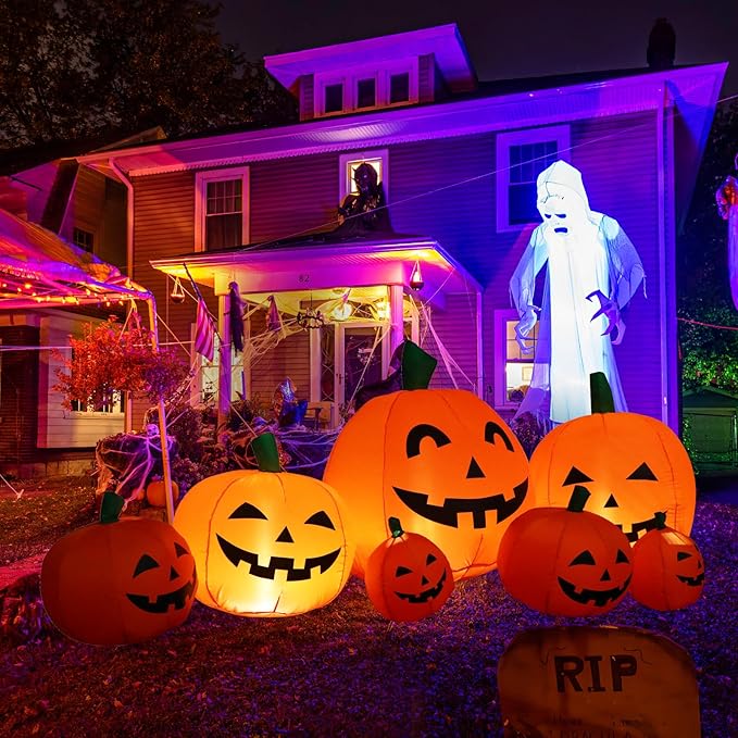 Sizonjoy 7.5 Ft Halloween Blow up Inflatable Pumpkin Decoration-Lighted Halloween Inflatable Pumpkin for Home Yard Garden Indoor and Outdoor Decoration