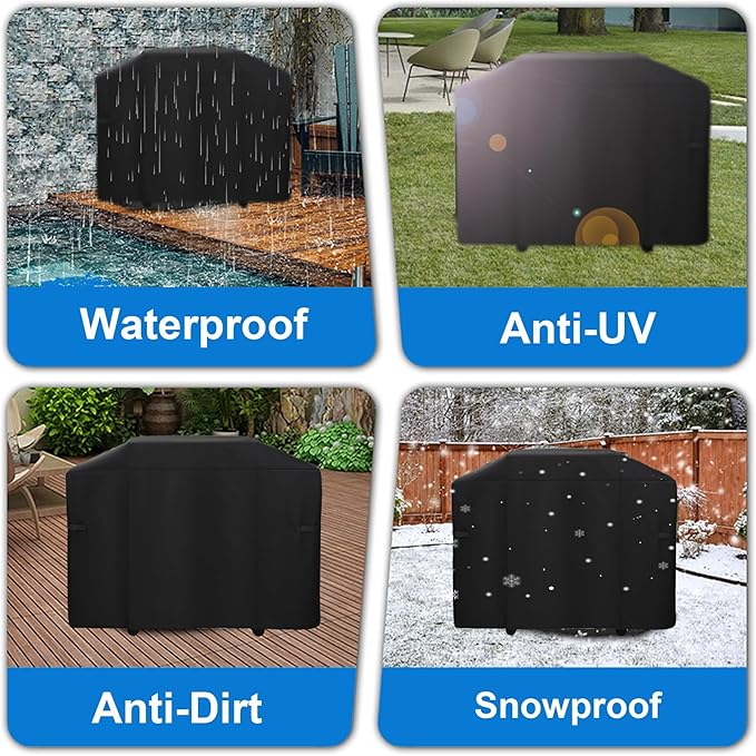 Grill Cover for Weber 28" Slate Rust-Resistant Griddle, Webber 28 in Griddle 3 Burner Flat Top Gas Grill Cover Waterproof Heavy Duty Accessories, Black