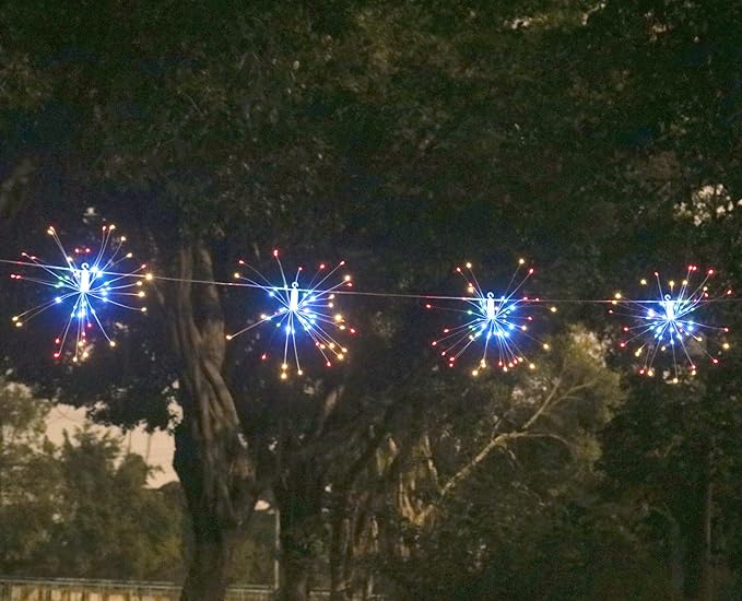 10 Pcs 600 LED Firework Copper Wire Lights, Fairy Twinkle String Lights 8 Modes Waterproof Starburst for Christmas, Birthday, Bedroom, Corridor, Patio, Wedding