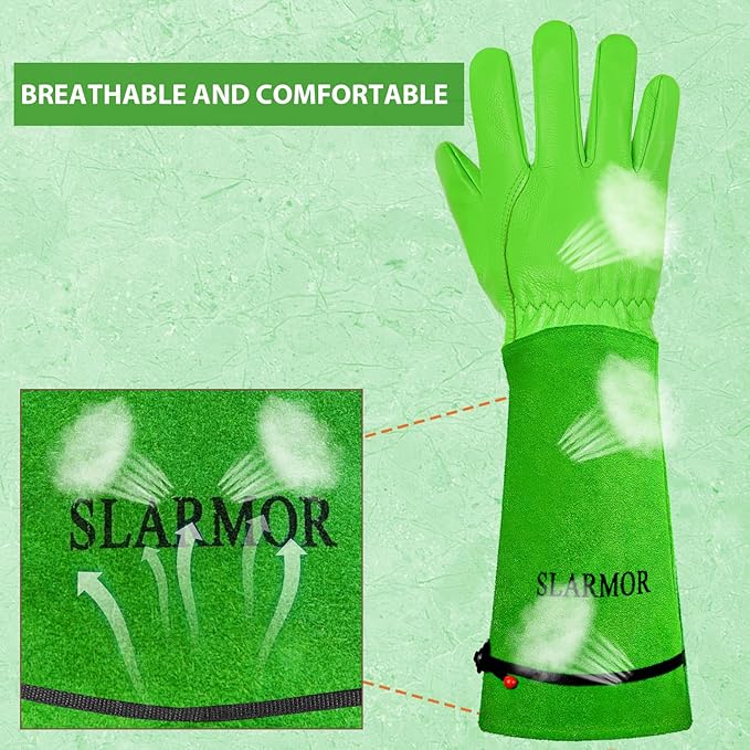 Long Gardening-Gloves Women/Men-Thorn proof Rose Pruning Heavy Duty Gauntlet-XL