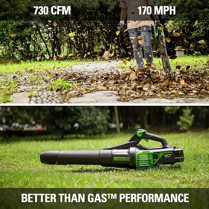 Greenworks 80V 21" Cordless Battery Push Lawn Mower,16" Cordless Battery String Trimmer & 730 CFM Leaf Blower,Combo Kit w/ (1) 4.0Ah Battery (1)2.5 Ah Battery and (2)Charger