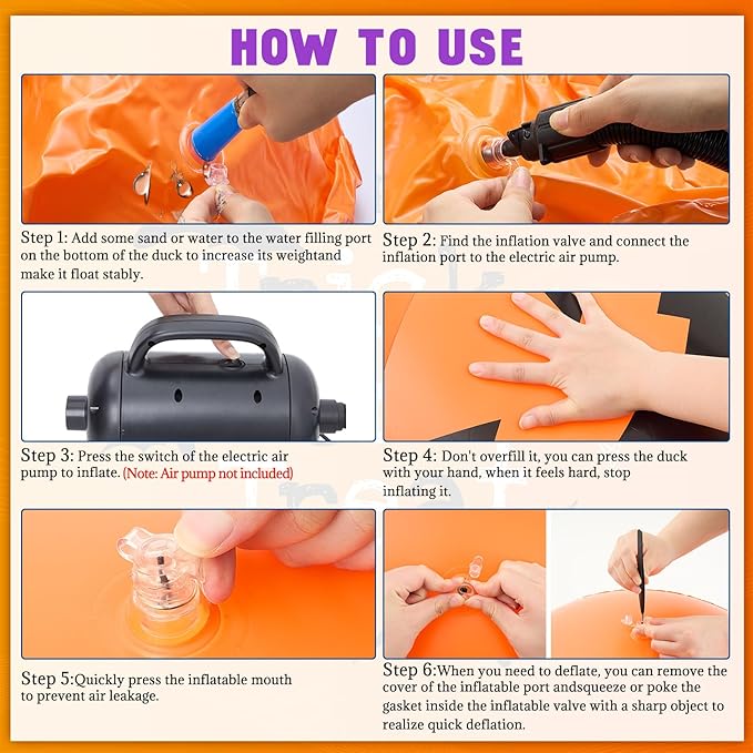 Hungdao 5ft Halloween Inflatable Pumpkin Halloween Golf Cart Decorations Kit PVC Blow Ups Pumpkins Tinsel Garlands Tinsel Streamers Fan Flag, Reusable Outdoor Decoration for Parade Yard