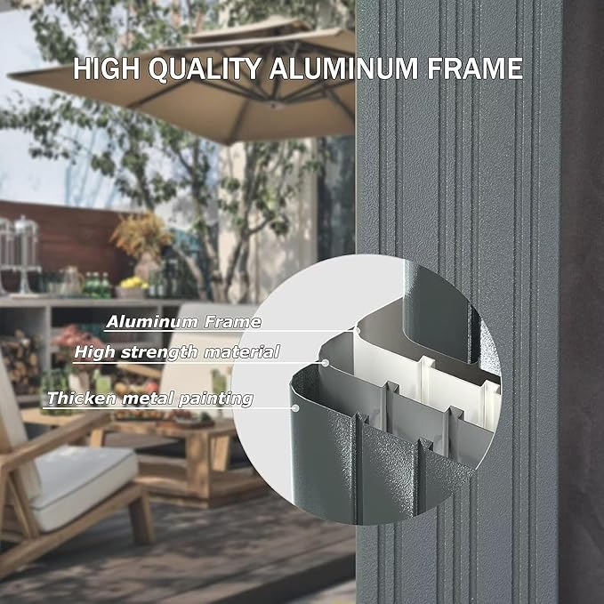 Domi 12’ X 14’ Hardtop Gazebo Canopy with Netting & Curtains, Outdoor Metal Gazebo with Galvanized Steel Double Roof for Patio Lawn and Garden, Gray