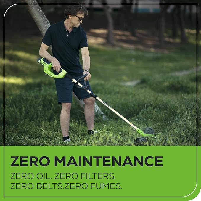 Greenworks 40V Lawn Care Combo Kit, Trimmer & Blower for Edging & Leaf Cleanup, 2.0Ah Battery & Charger (Gas-Free Yard Duo)