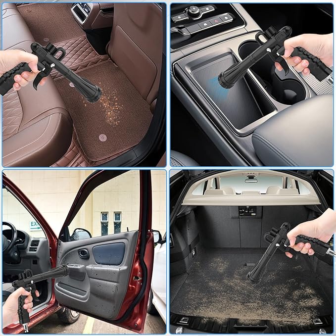 Car Detailing Air Gun, High Pressure Air Blower Dryer for Car Interior Cleaning, Quickly Blasts Dirt and Dust, Compressor Pneumatic Air Blaster Cleaning Tool, Black