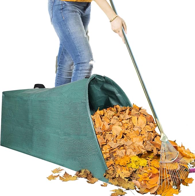 Leaf Collector, 200L Collapsible Garden Bag for Yard Waste, Reusable Heavy Duty Yard Waste Bag for Leaves, Lawn Trash, and Home Use(dustpan-shaped, 53 Gallon/200L)