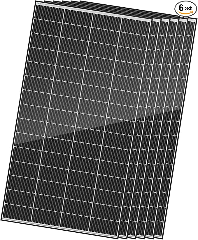Renogy 320 Watts Solar Panels 6PCS 12V/24V N-Type 18BB Solar Panel Monocrystalline Total 1920W On/Off Grid Application Over 1000 Watt Solar Panel 25% High Efficiency for Homes Roof RV Boat Black