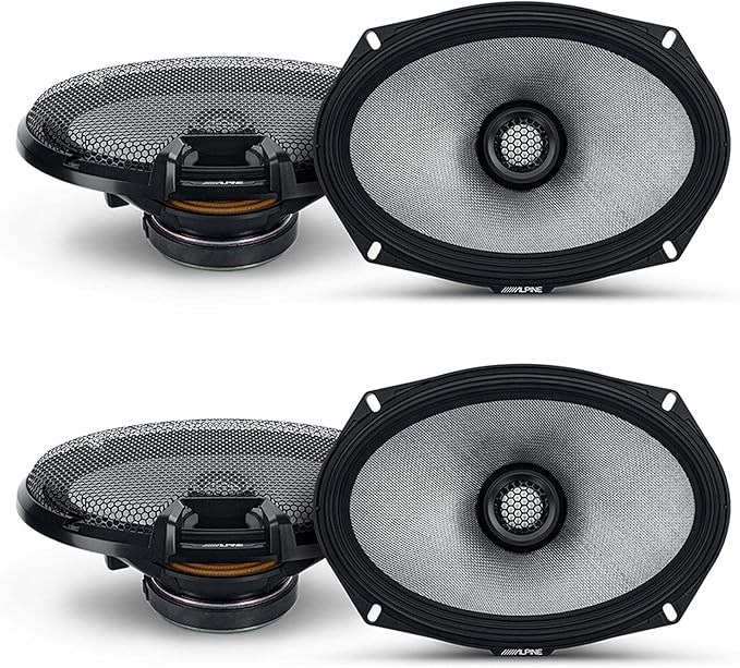 Alpine R2 Speaker Bundle -Two Pairs of R2-S69 6x9 R-Series High-Resolution Coaxial Speakers