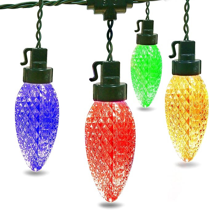 AWQ 35 FT Outdoor String Lights 3.9 Inch Super Large Pine Cone Light Shatterproof & Waterproof Outdoor Commercial Grade Decorative Light for Wedding Garden Party Christmas Decoration (Multicolour)