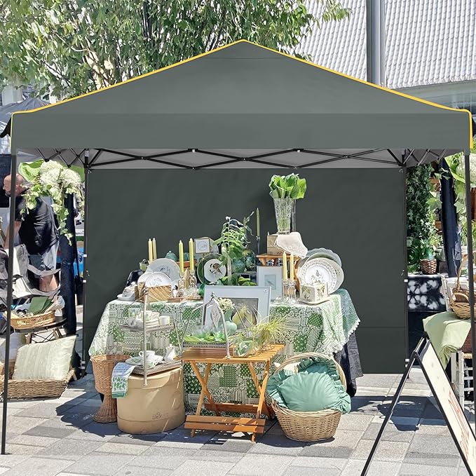 COBIZI Canopy Tent, 10x10 Pop Up Canopy Tent with Sidewalls and Roll-up Ventilated Windows with Mosquito net, Ez Outdoor Commercial Instant Gazebo Tent for Party Waterproof with Carrybag