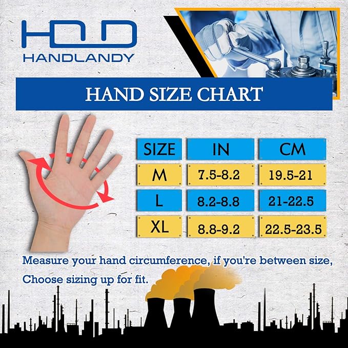 HANDLANDY Work Gloves for Men & Women, Utility Mechanic Working Gloves Touch Screen, Flexible Yard Work Gloves