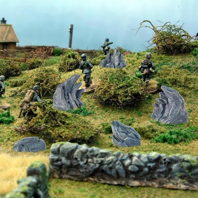 Warmtree 10 Pcs Simulation Rockery Diorama Rocks Stone for Diorama Supplies Miniature Terrain Fairy Garden Zen Garden Accessories Terrarium Decor Tank Aquarium Decoration (Grey)