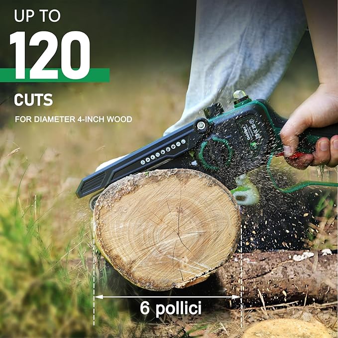 Cordless Mini Chainsaw 6 Inch, Goldsea Small Electric Chain Saws with 2 pack 2000mAh Batteries and Automatic Oiling System, Hand Saw Battery Powered Branch Cutter for Wood Cutting as Gifts for Men