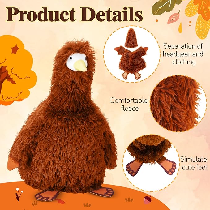 Vinsot Halloween Outdoor Porch Geese Outfit, 23" Patio Yard Porch Desk Goose Coat, Lawn Goose Accessories