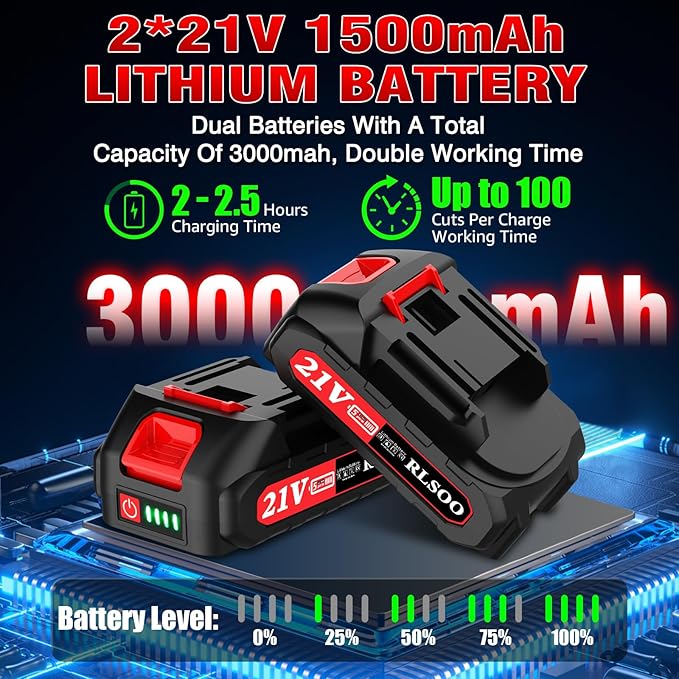 Mini Chainsaw Cordless, Upgraded 6 Inch Handheld Chain Saw Battery Powered with 2 Batteries and 3 Chains, Portable Small Electric Tree Trimmer for Wood Cutting, Courtyard and Household