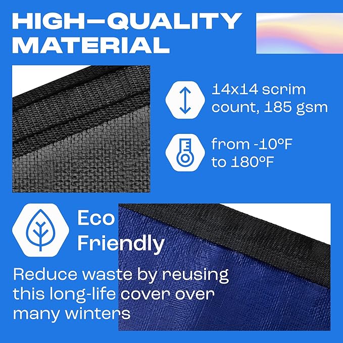 Winter Pool Cover 21 ft Round for Above Ground | Extra Thick & Durable Above-Ground Pool Cover | Sapphire Series of Premium Cold- and UV-Resistant Pool Cover | by Yankee Pool Pillow
