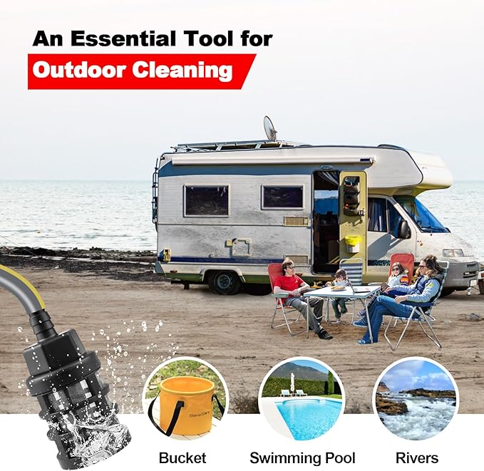 Cordless Pressure Washer, 2000PSI MAX Portable Pressure Washer with Brushless Motor, 5.0Ah Battery, 4 Speed Adjustment LCD Touch Screen, 6-in-1 Nozzle, No Faucet & Garden Hose Connectors