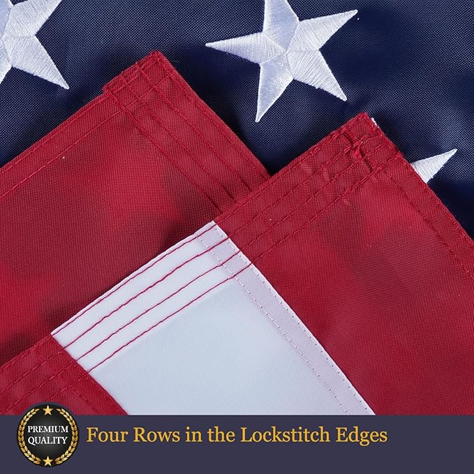 Homissor American Flags for Outside US Flag 4x6 Heavy Duty Outdoor USA Banner Embroidered Stars High Wind All Weather Sewn Stripes Brass Grommets