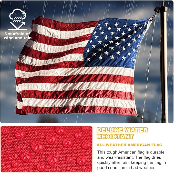 4x6 American Flag Outdoor Heavy Duty,4by 6 American Flag,US Flag,4' x 6' America Flag,America Flags For Outside 4x6,Embroidered USA Flags 4x 6,Long Lasting 4 by 6 Best High Wind all Weather US Flags
